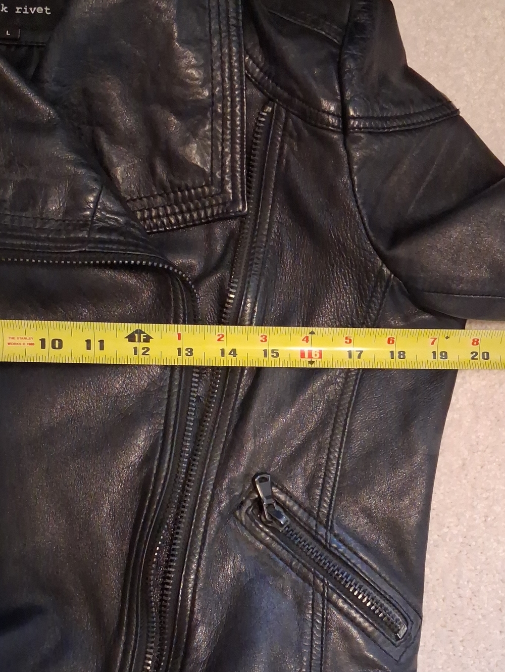 Black Rivet Women's Black Genuine Leather Moto Jacket. Sporty and Sleek. Y2k L - Picture 7 of 15